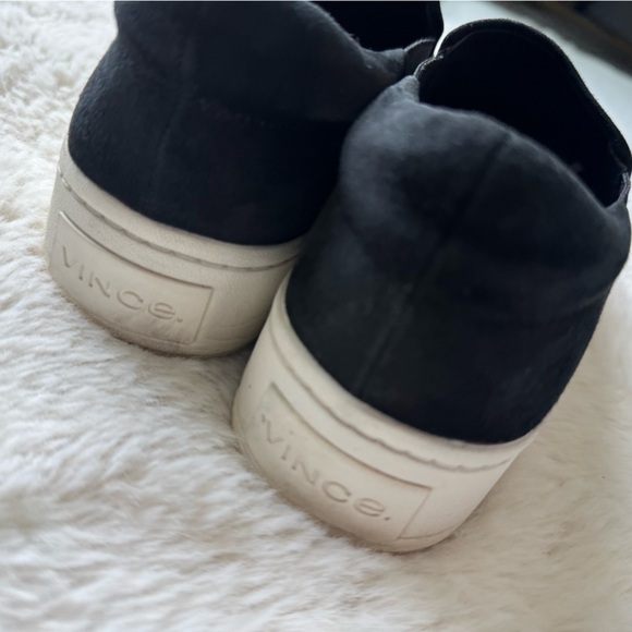 Vince platform slip on black suade shoes. - Picture 6 of 8